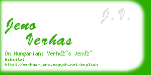 jeno verhas business card